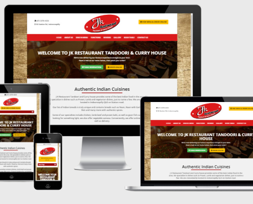 JK Restaurant web design by WebMinds