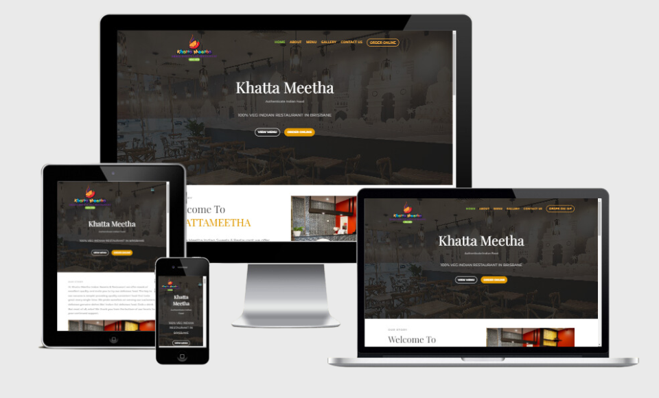 khattameetha Restaurant website design by WebMinds